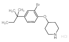 2-Bromo-4-(tert-pentyl)phenyl 4-piperidinyl ether hydrochloride Structure