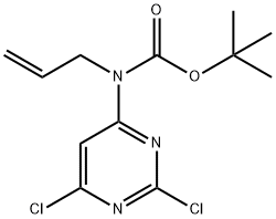 Allyl-(2,6-dichloro-pyrimidin-4-yl)-carbamic acid tert-butyl ester structure