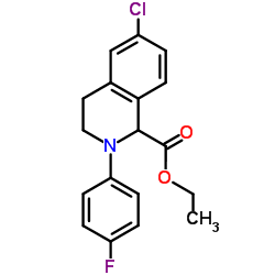 Ethyl 6-chloro-2-(4-fluorophenyl)-1,2,3,4-tetrahydro-1-isoquinolinecarboxylate结构式