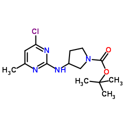 2-Methyl-2-propanyl 3-[(4-chloro-6-methyl-2-pyrimidinyl)amino]-1-pyrrolidinecarboxylate Structure