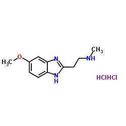 1H-Benzimidazole-2-ethanamine, 6-methoxy-N-methyl-, hydrochloride (1:2) Structure