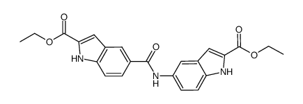 1H-indole-2,5-dicarboxylic acid 2-ethyl ester 5-{[2-(ethoxycarbonyl)-1H-indol-5-yl]-amide}结构式