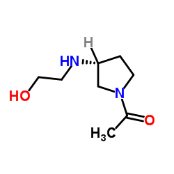 1-{(3R)-3-[(2-Hydroxyethyl)amino]-1-pyrrolidinyl}ethanone结构式