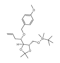 (4S,5S)-4-[(tert-butyldimethylsilyloxy)methyl]-5-[(S)-1-(4-methoxybenzyloxy)but-3-enyl]-2,2-dimethyl-1,3-dioxolane Structure