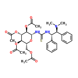 N-[(1S,2S)-2-(二甲基氨基)-1,2-二苯基乙基]-N'-(2,3,4,6-四-O-乙酰基-Β-D-吡喃葡萄糖基)硫脲结构式