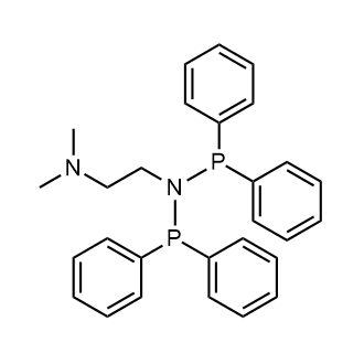 [2-(二甲氨基)乙基]-N-(二苯基膦基)-P,P-二苯基亚磷酰胺结构式