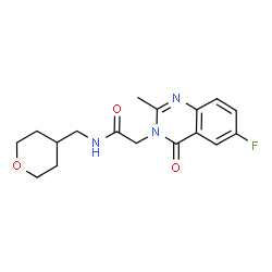2-(6-fluoro-2-methyl-4-oxoquinazolin-3(4H)-yl)-N-(tetrahydro-2H-pyran-4-ylmethyl)acetamide Structure