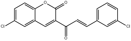 6-Chloro-3-[(2E)-3-(3-chlorophenyl)-1-oxo-2-propen-1-yl]-2H-1-benzopyran-2-one结构式