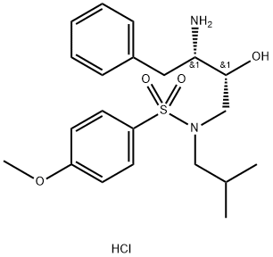 N-[(2R,3S)-3-Amino-2-hydroxy-4-phenylbutyl]-N-isobutyl-4-methoxybenzenesulfonamide  hydrochloride结构式