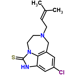 9-chloro-6-(3-methylbut-2-en-1-yl)-4,5,6,7-tetrahydroimidazo[4,5,1-jk][1,4]benzodiazepine-2-thiol结构式