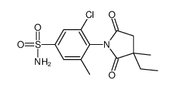 3-Chloro-4-(3-ethyl-3-methyl-2,5-dioxo-1-pyrrolidinyl)-5-methylbenzene-1-sulfonamide结构式