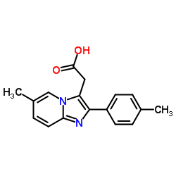 6-甲基-2-(4-甲基苯基)咪唑并[1,2-a]吡啶-3-乙酸结构式