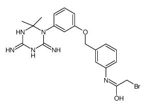 2-bromo-N-[3-[[3-(4,6-diamino-2,2-dimethyl-1,3,5-triazin-1-yl)phenoxy]methyl]phenyl]acetamide结构式