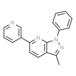 3-methyl-1-phenyl-6-pyridin-3-yl-1H-pyrazolo[3,4-b]pyridine结构式