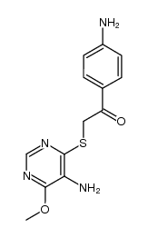 2-(5-amino-6-methoxy-pyrimidin-4-ylsulfanyl)-1-(4-amino-phenyl)-ethanone Structure