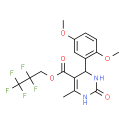 2,2,3,3,3-pentafluoropropyl 4-(2,5-dimethoxyphenyl)-6-methyl-2-oxo-1,2,3,4-tetrahydropyrimidine-5-carboxylate结构式