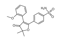 4-(3-(2-methoxyphenyl)-5,5-dimethyl-4-oxo-4,5-dihydrofuran-2-yl)benzenesulfonamide structure