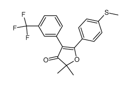 2,2-dimethyl-5-(4-(methylthio)phenyl)-4-(3-(trifluoromethyl)phenyl)furan-3(2H)-one Structure