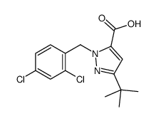 5-tert-butyl-2-[(2,4-dichlorophenyl)methyl]pyrazole-3-carboxylic acid Structure