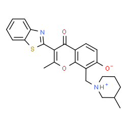3-(benzo[d]thiazol-2-yl)-7-hydroxy-2-methyl-8-((3-methylpiperidin-1-yl)methyl)-4H-chromen-4-one Structure