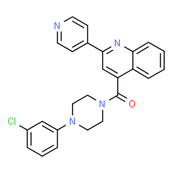 [4-(3-chlorophenyl)piperazin-1-yl]-(2-pyridin-4-ylquinolin-4-yl)methanone Structure