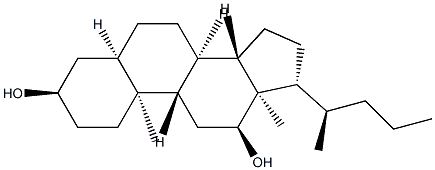 5β-Cholane-3α,12α-diol Structure