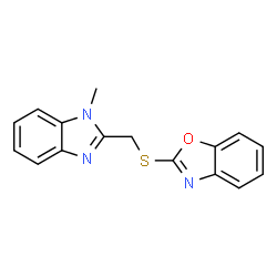 2-(((1-methyl-1H-benzo[d]imidazol-2-yl)methyl)thio)benzo[d]oxazole Structure