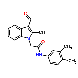 N-(3,4-Dimethylphenyl)-2-(3-formyl-2-methyl-1H-indol-1-yl)acetamide结构式