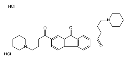 2,7-bis(4-piperidin-1-ylbutanoyl)fluoren-9-one,dihydrochloride Structure