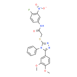 2-{[5-(3,4-dimethoxyphenyl)-4-phenyl-4H-1,2,4-triazol-3-yl]sulfanyl}-N-{4-fluoro-3-nitrophenyl}acetamide结构式