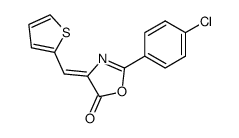 2-(4-chloro-phenyl)-4-thiophen-2-ylmethylene-4H-oxazol-5-one结构式