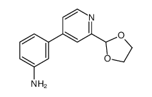 3-[2-(1,3-dioxolan-2-yl)pyridin-4-yl]aniline结构式