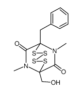 1-Hydroxymethyl-7,9-dimethyl-6-benzyl-2,3,4,5-tetrathia-7,9-diazabicyclo[4.2.2]decane-8,10-dione Structure