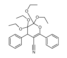 5,5,6,6-tetraethoxy-2,4-diphenyl-4H-pyran-3-carbonitrile结构式