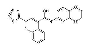 N-(2,3-dihydro-1,4-benzodioxin-6-yl)-2-thiophen-2-ylquinoline-4-carboxamide结构式