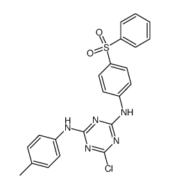 N2-(4-benzenesulfonyl-phenyl)-6-chloro-N4-p-tolyl-[1,3,5]triazine-2,4-diamine结构式