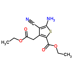 Ethyl 5-amino-4-cyano-3-(2-ethoxy-2-oxoethyl)thiophene-2-carboxylate picture