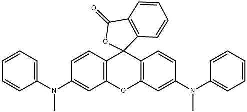 3',6'-Bis(N-methyl-N-phenylamino)spiro[isobenzofuran-1(3H),9'-[9H]xanthen]-3-one结构式