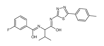 3-fluoro-N-[3-methyl-1-[[5-(4-methylphenyl)-1,3,4-thiadiazol-2-yl]amino]-1-oxobutan-2-yl]benzamide Structure