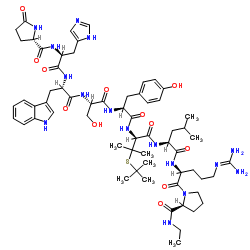Luteinizing hormone-releasing factor (pig), 6-[3-[(1,1-dimethylethyl)thio]-d-valine]-9-(N-ethyl-l-prolinamide)-10-deglycinamide-结构式