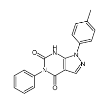 5-phenyl-1-p-tolyl-1,7-dihydro-pyrazolo[3,4-d]pyrimidine-4,6-dione结构式