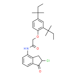 2-Chloro-4-[2,4-di(tert-pentyl)phenoxyacetylamino]-1-indanone structure