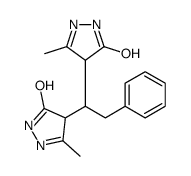 3-methyl-4-[1-(3-methyl-5-oxo-1,4-dihydropyrazol-4-yl)-2-phenylethyl]-1,4-dihydropyrazol-5-one结构式