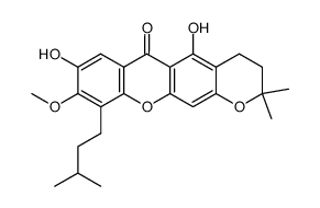 5,8-dihydroxy-9-methoxy-2,2-dimethyl-10-(3-methyl-butyl)-3,4-dihydro-2H-pyrano[3,2-b]xanthen-6-one Structure