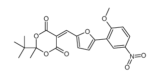 2-tert-butyl-5-[[5-(2-methoxy-5-nitrophenyl)furan-2-yl]methylidene]-2-methyl-1,3-dioxane-4,6-dione结构式