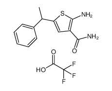 2-amino-5-(1-phenyl-ethyl)-thiophene-3-carboxylic acid amide trifluoroacetate结构式