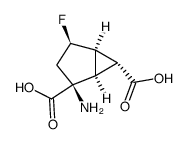 Bicyclo[3.1.0]hexane-2,6-dicarboxylic acid, 2-amino-4-fluoro-, (1R,2S,4R,5R,6R)- (9CI) Structure