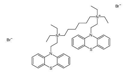 6-[diethyl(2-phenothiazin-10-ylethyl)azaniumyl]hexyl-diethyl-(2-phenothiazin-10-ylethyl)azanium,dibromide Structure