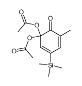 Diacetic acid 5-methyl-6-oxo-3-(trimethylsilyl)-2,4-cyclohexadien-1-ylidene ester Structure