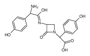 (3S,αR)-3-[[(R)-Amino(4-hydroxyphenyl)acetyl]amino]-α-(4-hydroxyphenyl)-2-oxo-1-azetidineacetic acid结构式